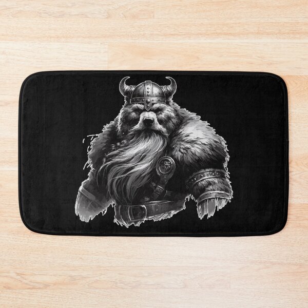 Item preview, Cool Viking Warrior Bear Monochromatic Art designed and sold by TomFrontierArt.