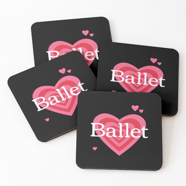 Artikelvorschau, Ballett-Design mit rosa und roten Herzen entworfen und verkauft von Peace4Patti.