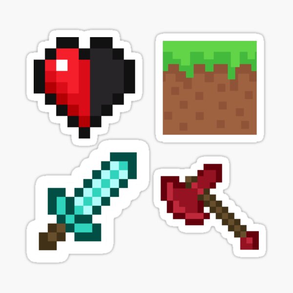 Vista previa del artículo con la obra «Pixel Perfect: taza y pegatinas inspiradas en Minecraft», diseñado y vendido por CelestialPrint.