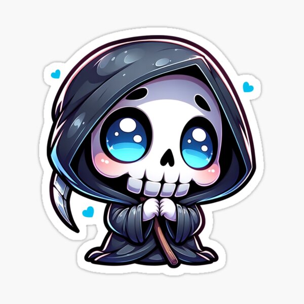 Item preview, Kawaii Grim Reaper With Adorable Sweet Expression designed and sold by 2ndSketch.