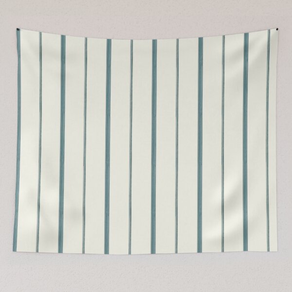 Item preview, Ticking Ivory Teal designed and sold by pinebluedesign.