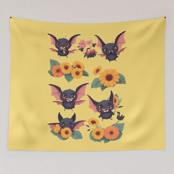 Item preview, Black Funny Bat, Bat kawaii, Batzilla, sweet bat, cute bat, cute,  designed and sold by GOLDENGARDENART.