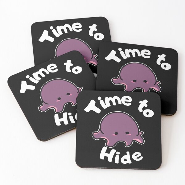 Item preview, Time to Hide Chibi Octopus White Text (Black) designed and sold by BLAAAAASK.
