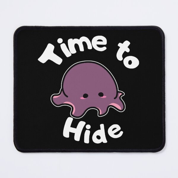 Item preview, Time to Hide Chibi Octopus White Text (Black) designed and sold by BLAAAAASK.