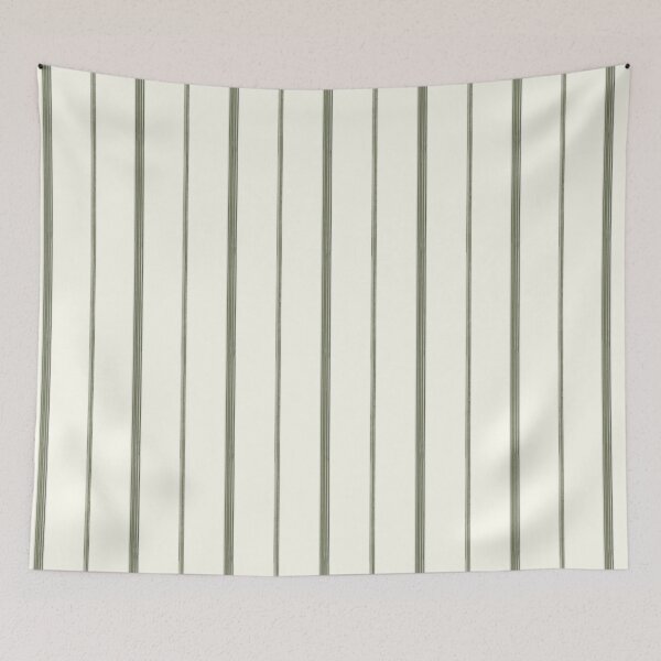 Item preview, Ticking Ivory Olive Green designed and sold by pinebluedesign.