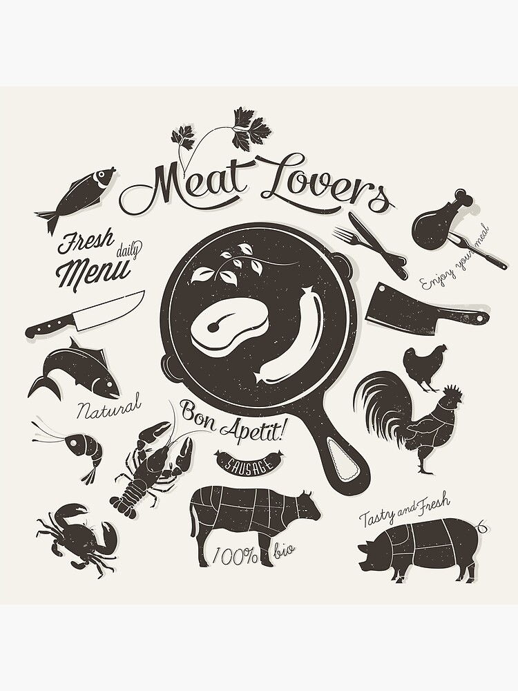 "Meat Lovers" Poster for Sale by AllStreets Redbubble