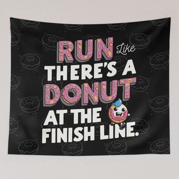 Item preview, Run like there is a Donut at the Finish Line | Funny Fitness Motivation Gym Humor designed and sold by trendparrot.