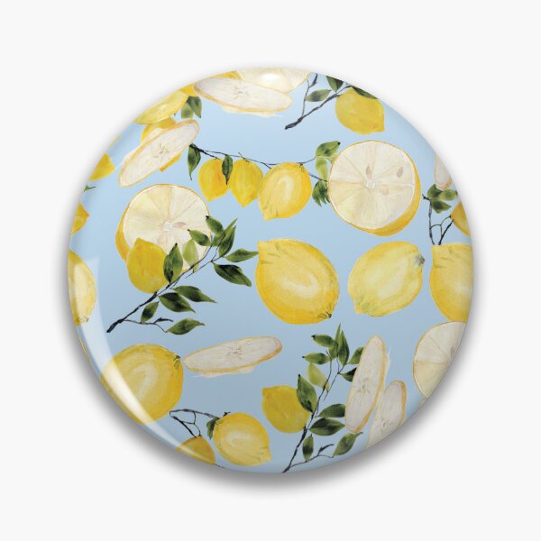 Item preview, Lemonlife - a fresh summery pattern of lemons on light blue background  designed and sold by RPrince1.