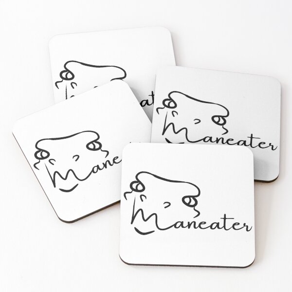 Item preview, Maneater Dino Simple in Black (White) designed and sold by BLAAAAASK.