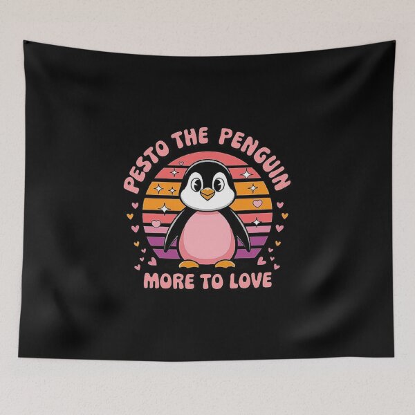 Item preview, Pesto The Penguin – Adorable Retro Sunset Design designed and sold by love3617.