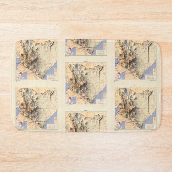 Item preview, 1957 Kenya Shaded Relief Map 3D digitally rendered designed and sold by ThinkAboutMaps.