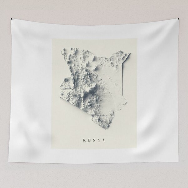 Item preview, Kenya Shaded Relief 3D Map digitally-rendered designed and sold by ThinkAboutMaps.