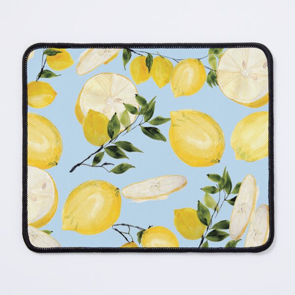 Item preview, Lemonlife - a fresh summery pattern of lemons on light blue background designed and sold by RPrince1.