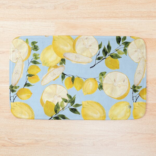 Item preview, Lemonlife - a fresh summery pattern of lemons on light blue background  designed and sold by RPrince1.