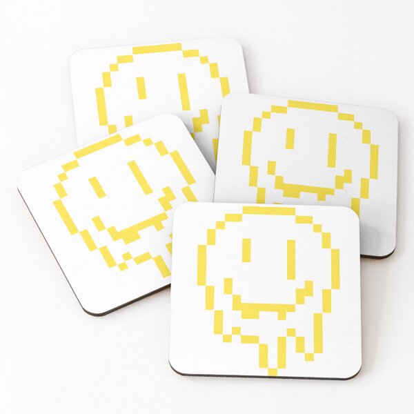 Item preview, Pixelated melting smiley face designed and sold by batsubachi.