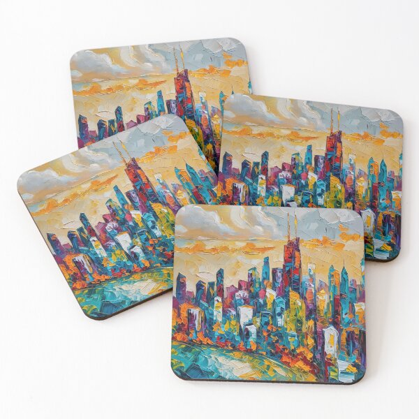 Item preview, Chicago Skyline with John Hancock at Sunset designed and sold by PopCultureArtShop.