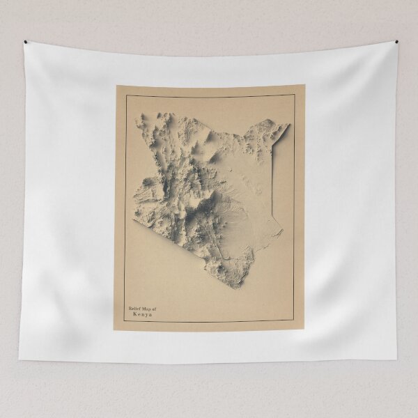 Item preview, Kenya Shaded Relief 3D Map digitally-rendered designed and sold by ThinkAboutMaps.