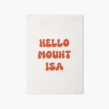 Vista previa del artículo con la obra «Hola, diseño tipográfico retro de Mount Isa», diseñado y vendido por RM-Journey.
