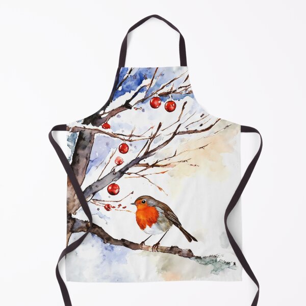 Item preview, Robin in Winter Wonderland: Christmas Watercolor Illustration designed and sold by soulfulpalette.