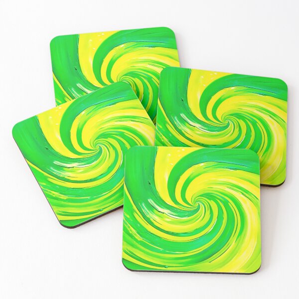 Item preview, Vivid Green and Yellow Swirl Art designed and sold by Health And Fitness Posts e-Store.