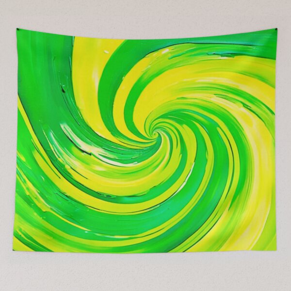Item preview, Vivid Green and Yellow Swirl Art designed and sold by Health And Fitness Posts e-Store.