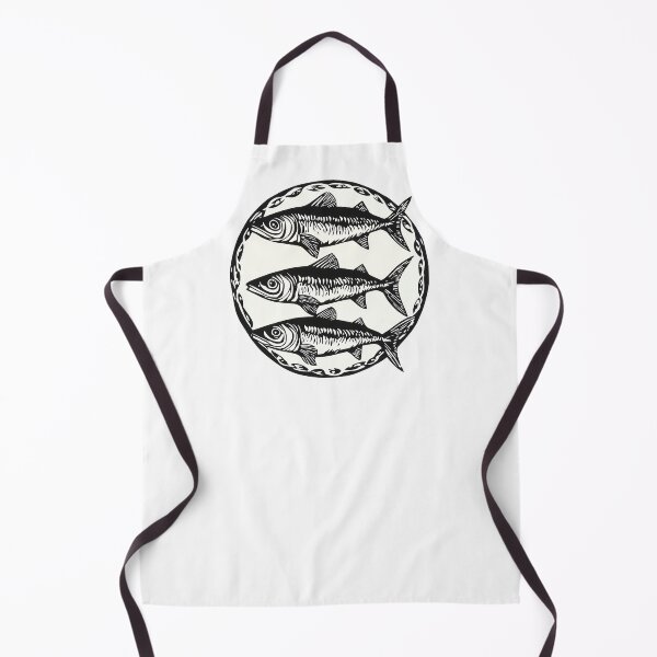 Item preview, Sardine Society Sophistication Circle Simple woodcut print designed and sold by Vicki Noble Art.