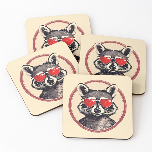 Item preview, Valentines Racoon Sunglasses Hearts  designed and sold by SStarDesigns.