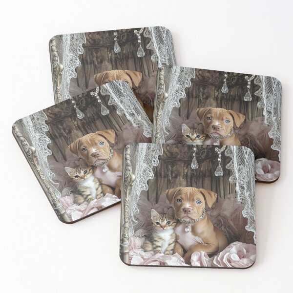 Item preview, Staffy And A Bengal Cat Feline Friends designed and sold by Nocturne  Paws.