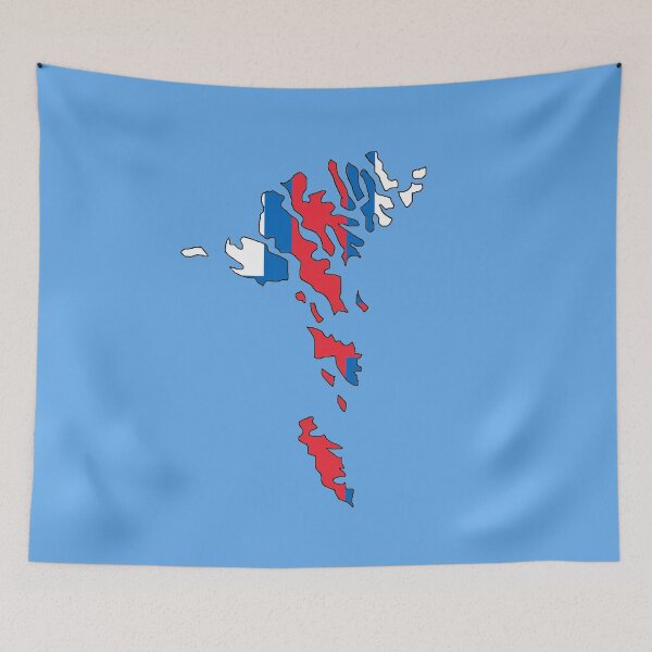 Item preview, Faroe Islands Map with Faroese Flag designed and sold by Havocgirl.
