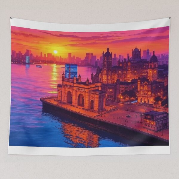 Item preview, Mumbai Skyline Sunset India designed and sold by Places On Earth.