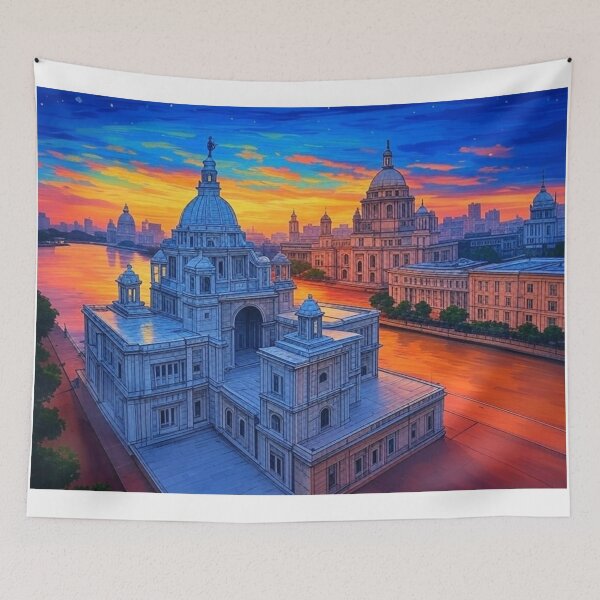 Item preview, Kolkata Skyline with Victoria Memorial designed and sold by Places On Earth.