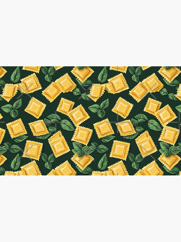 Thumbnail 6 of 6, Coffee Mug, Golden Ravioli with Basil on Deep Green designed and sold by AstroWolfStudio.