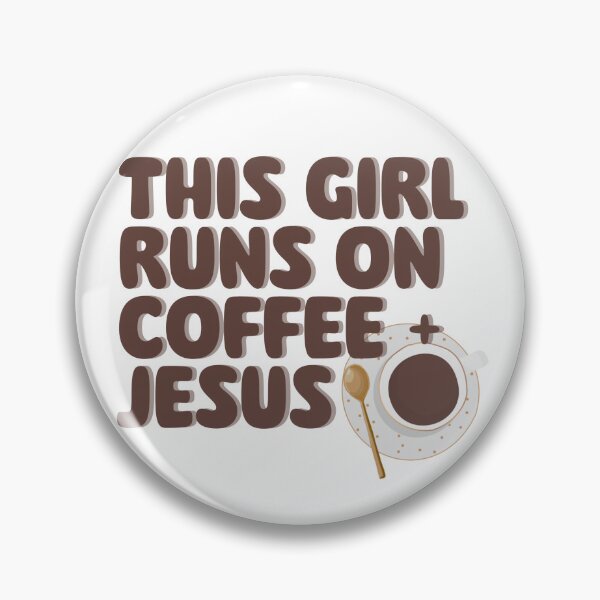 Artikelvorschau, Dieses Mädchen läuft auf Kaffee und Jesus-Blasenbuchstaben. Niedliche Kaffee-Symbolgrafik entworfen und verkauft von EnergizingEmily.