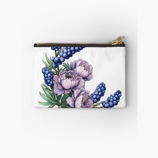 Item preview, Purple peony and blue flowers designed and sold by Virginiia89.
