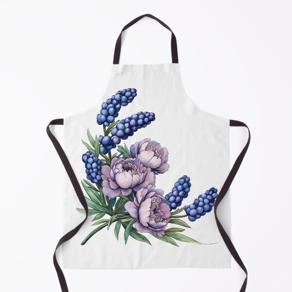 Item preview, Purple peony and blue flowers designed and sold by Virginiia89.