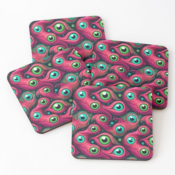 Item preview, Neon pink and neon green monster eyes designed and sold by DropRomance.
