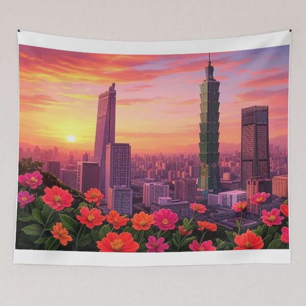 Item preview, Taipei 101 Skyline Flowers designed and sold by Places On Earth.