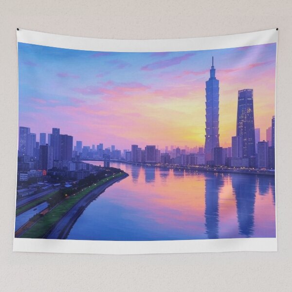 Item preview, Taipei Skyline River designed and sold by Places On Earth.