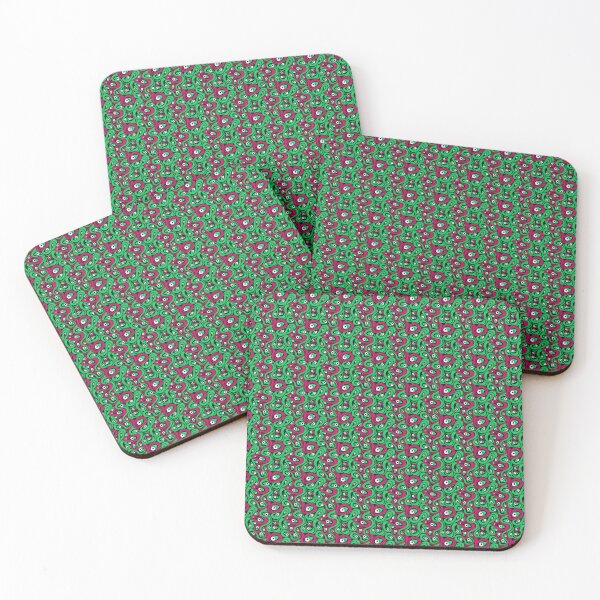 Item preview, Green red monster snakes designed and sold by DropRomance.