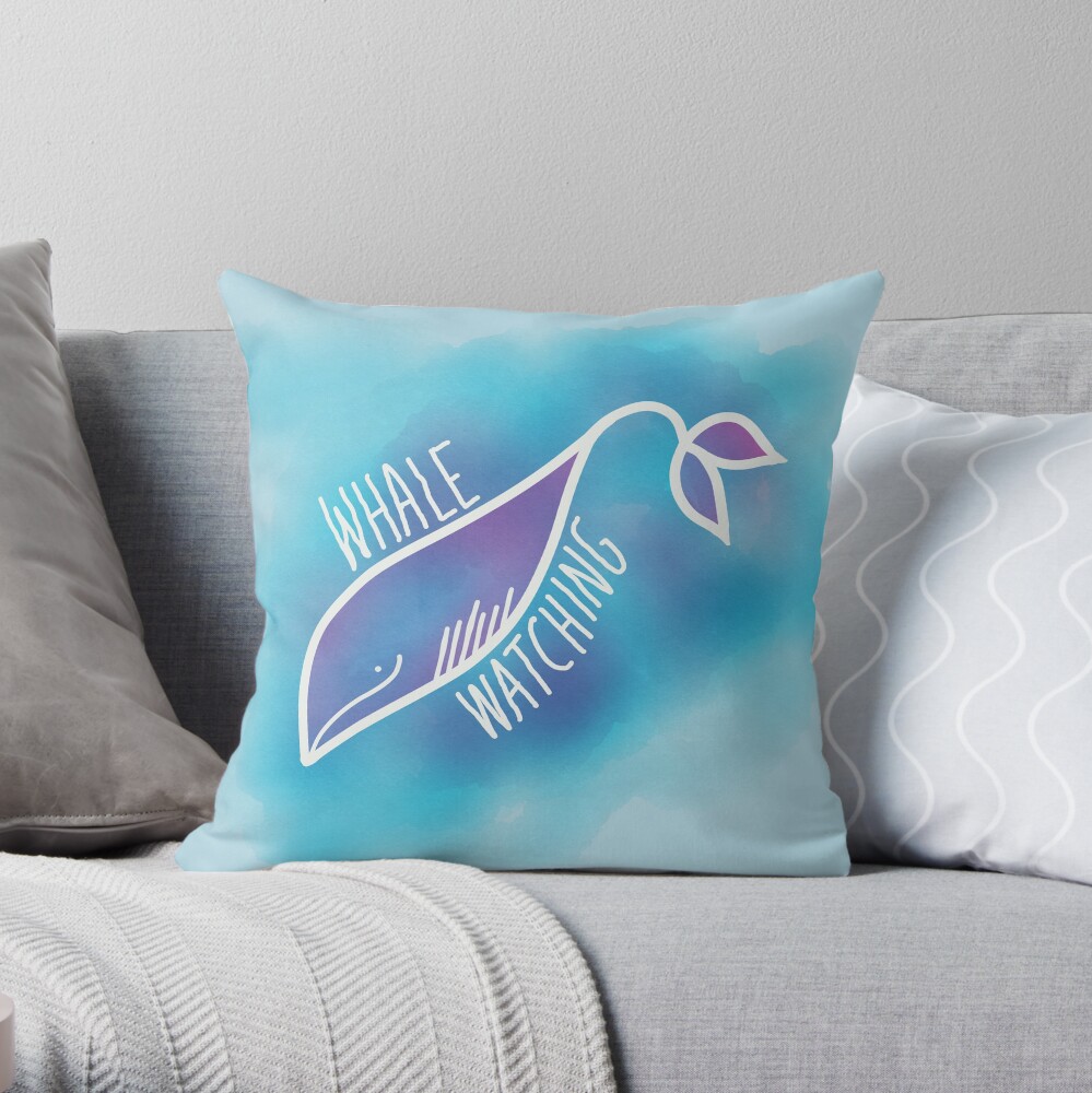 Whale Watching Throw Pillow