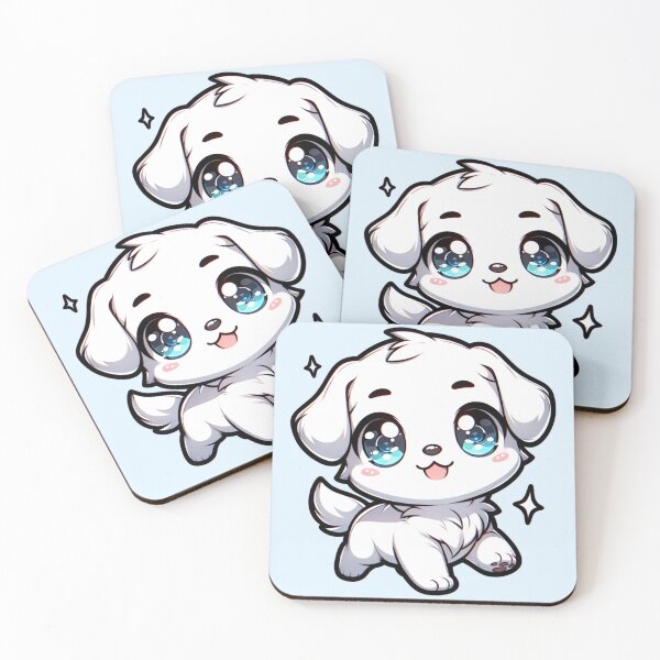 Item preview, Kawaii White Puppy Dog With Blue Eyes designed and sold by 2ndSketch.