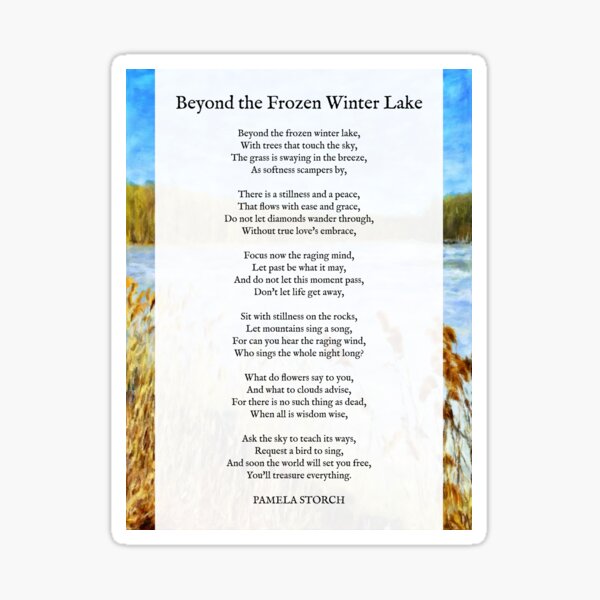 Beyond the Frozen Winter Lake Poem Writer's Edition Sticker