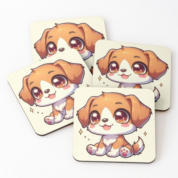 Item preview, Kawaii Brown and White Anime Puppy Dog designed and sold by 2ndSketch.