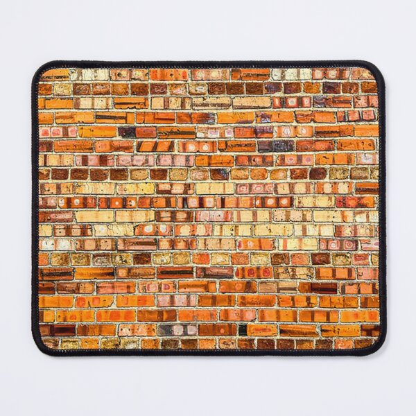 Item preview, Brick wall of orange, yellow and dark brown mixed bricks. designed and sold by claireseyeview.
