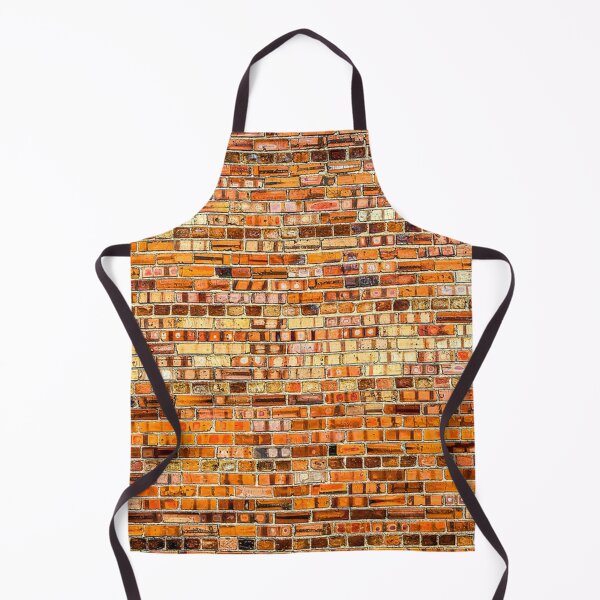 Item preview, Brick wall of orange, yellow and dark brown mixed bricks. designed and sold by claireseyeview.