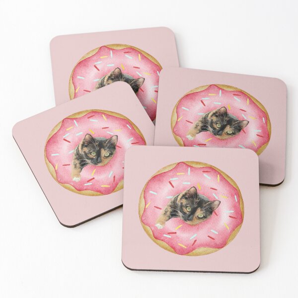 Item preview, Cute Cat in a Pink Sprinkled Donut designed and sold by letsgroove.