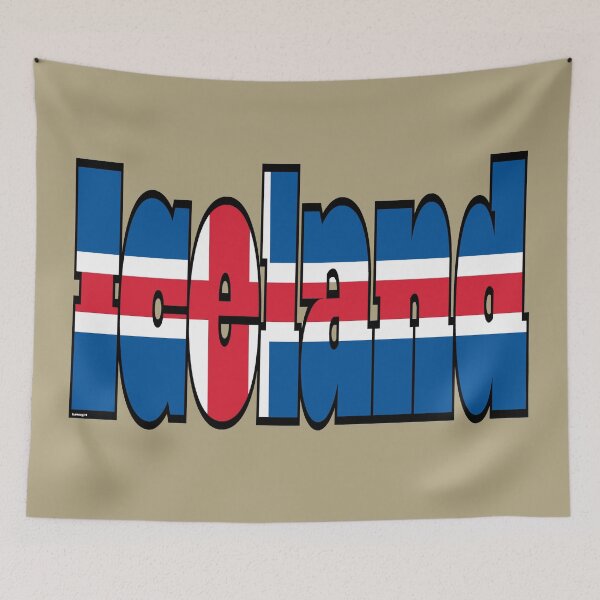 Item preview, Iceland Font with Icelandic Flag designed and sold by Havocgirl.