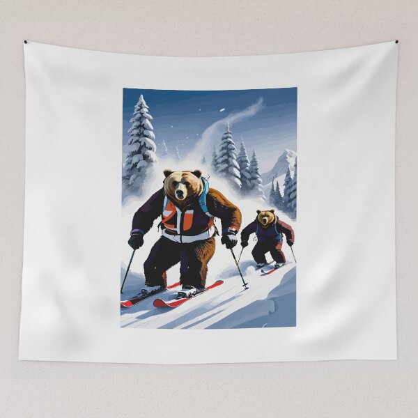 Item preview, Smart bear tries snow skiing. designed and sold by Whose-sweat.
