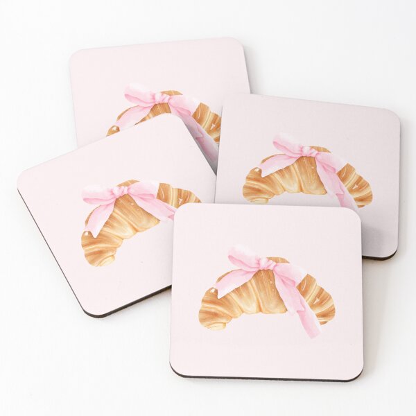 Item preview, Cute French Croissant with Pink Bow designed and sold by letsgroove.