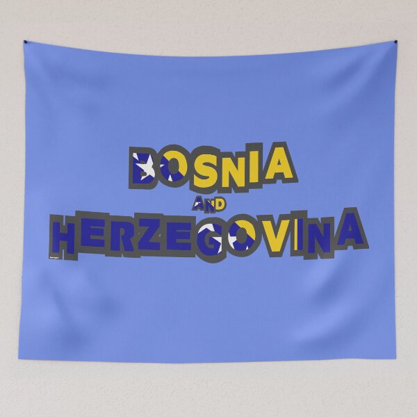 Artikelvorschau, Bosnien und Herzegowina Schriftart mit Flagge entworfen und verkauft von Havocgirl.